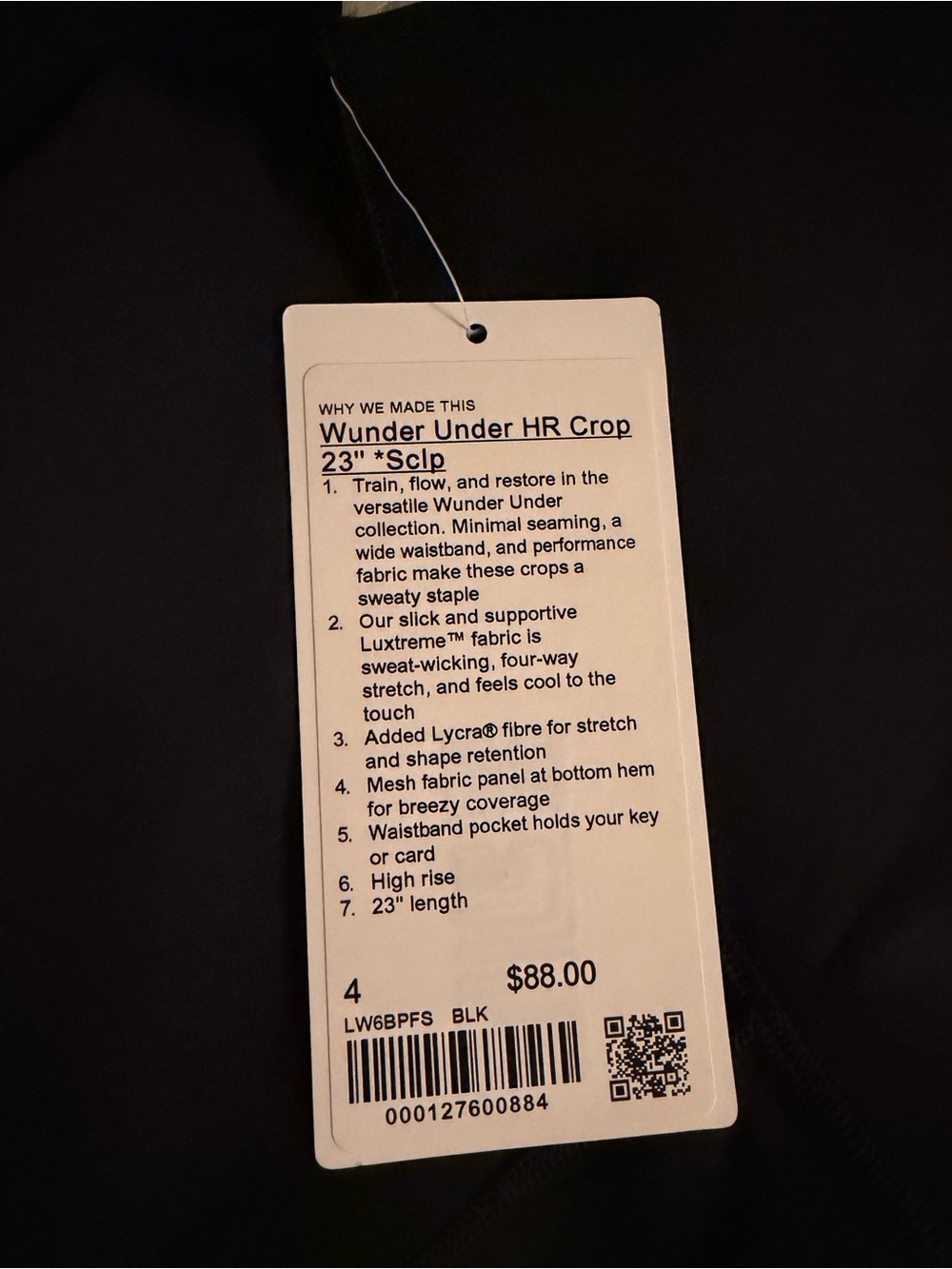 Lululemon Wunder Under HR Crop 23” Scalloped - Picture 2 of 3